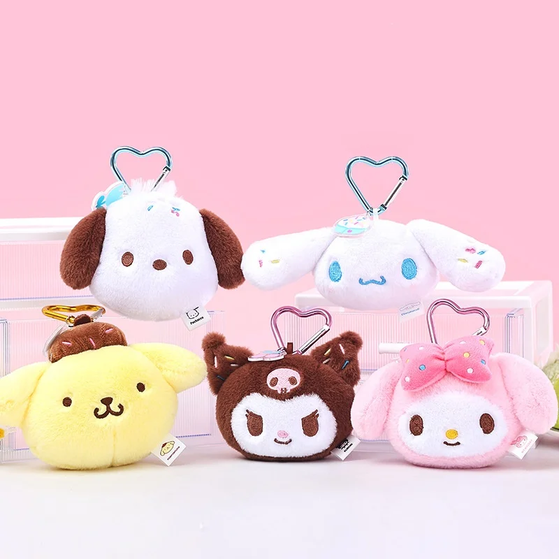 10cm Genuin Sanrio My Melody Kuromi Cinnamoroll Kt Cat Plush Toy Anime Stuffed Animals Keychains Small Pendant Backpack Hangings