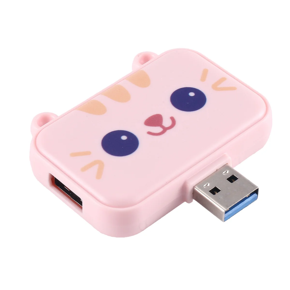 Cute USB Hub Type C to HDMI-Compatible USB3.0 PD 60W Charger Multi Splitter Adapter Dock for Smartphones (Pink 3A)