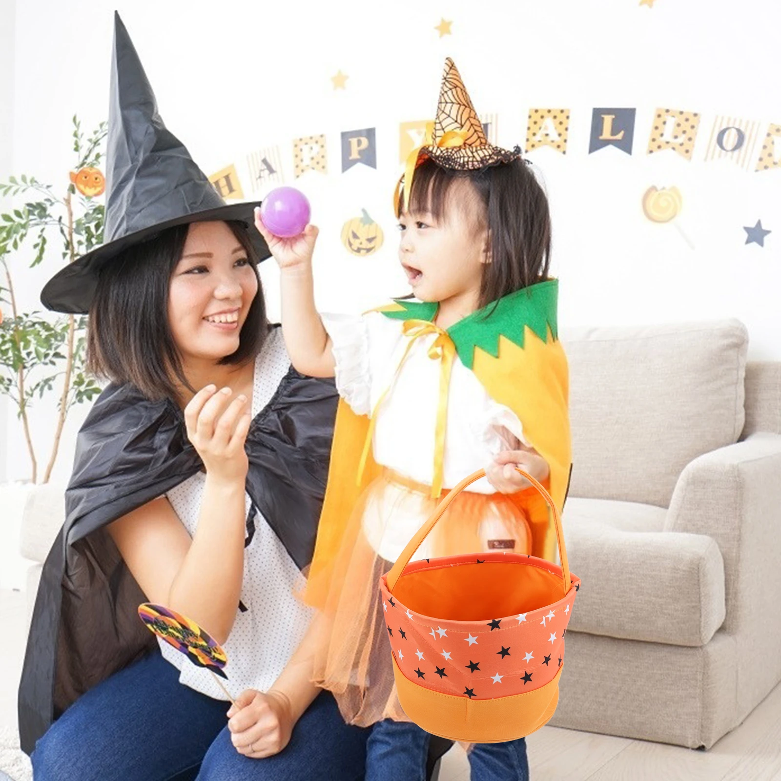 

Pumpkin Basket Goody Bag Candy Halloween Supplies Party Favor Creative Tote Gift