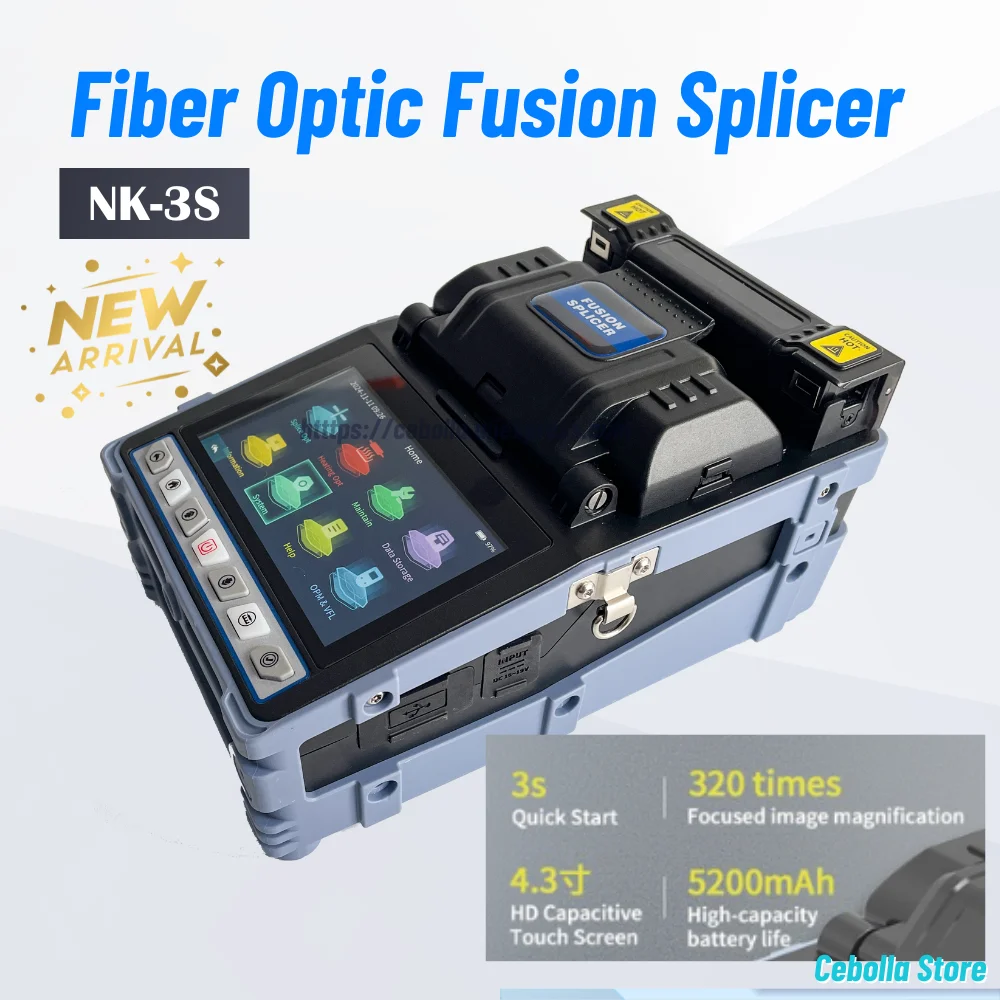 NK-3S Optical Fiber Fusion Splice Hine Splicer Schweißgerät Glasfaser-Netzwerkanschluss für Single- und Multi-Mode-Kabel