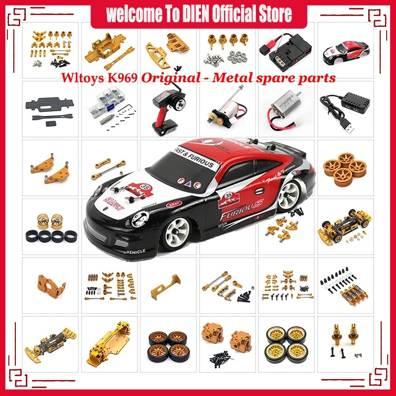 レーシングタイヤ用メタルホイールリム,wltoys k969 284131 k979 k989 p929 kyosho mini-z 1:28,自動車用アップグレードパーツ,24mm, 1/28