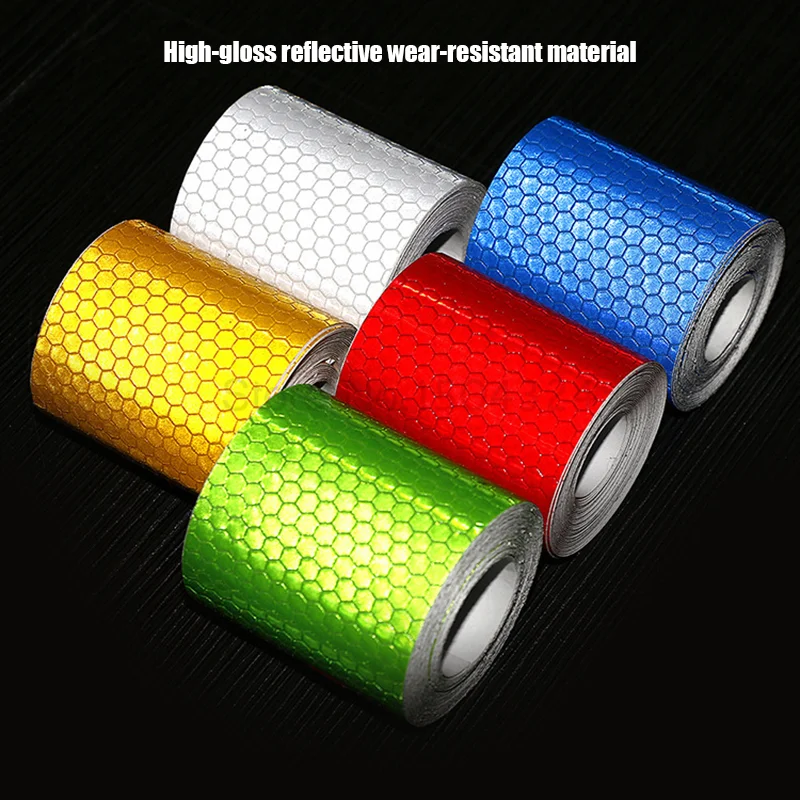 5cm*1m Hot Style White Adhesive Crystal Color Grid Reflective Film Reflective Tape Reflective Warning Tape