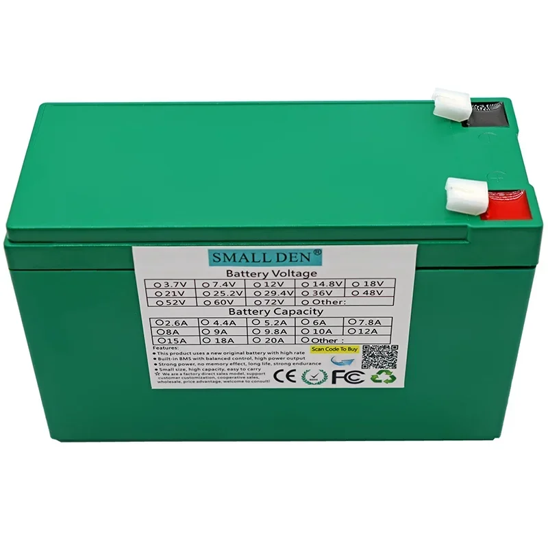 12V 12Ah 18650 3S5P Li-ion battery pack + 12.6V 3A charger Built-in 20A high power balance BMS 12V power supply high quality