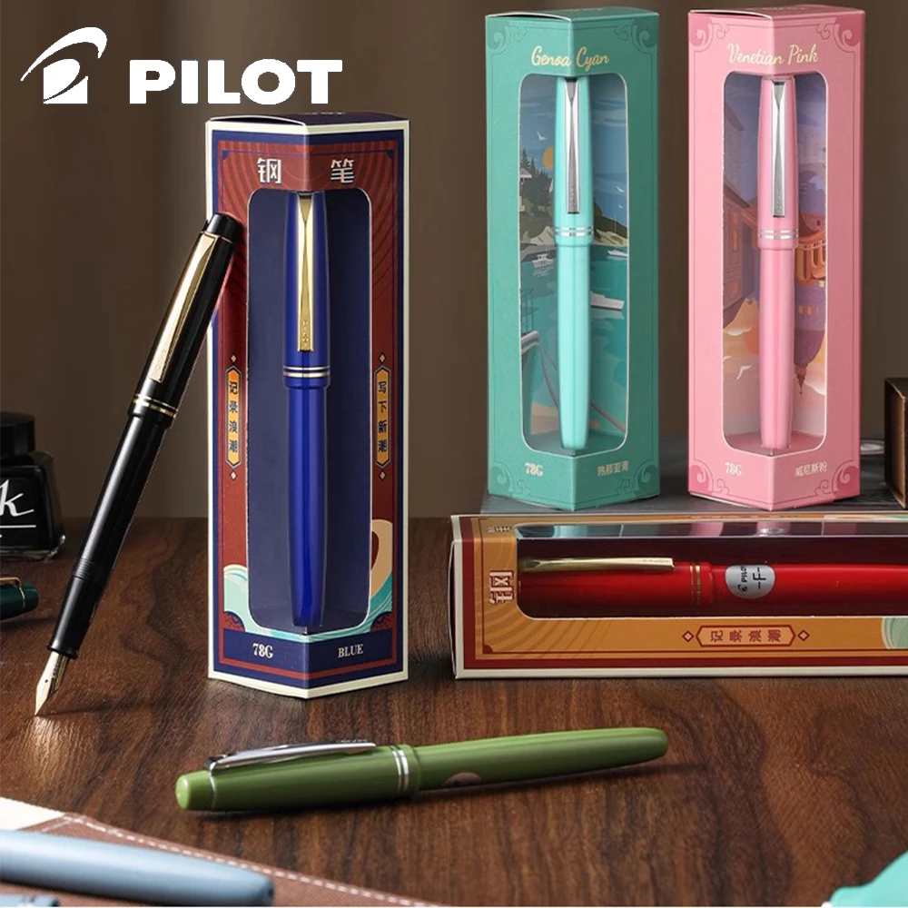 

PILOT 78g Fountain Pen Transparent 78g+ 22k Lridium Ink Pen School Practice Calligraphy Office Accessories Con-40 Converter