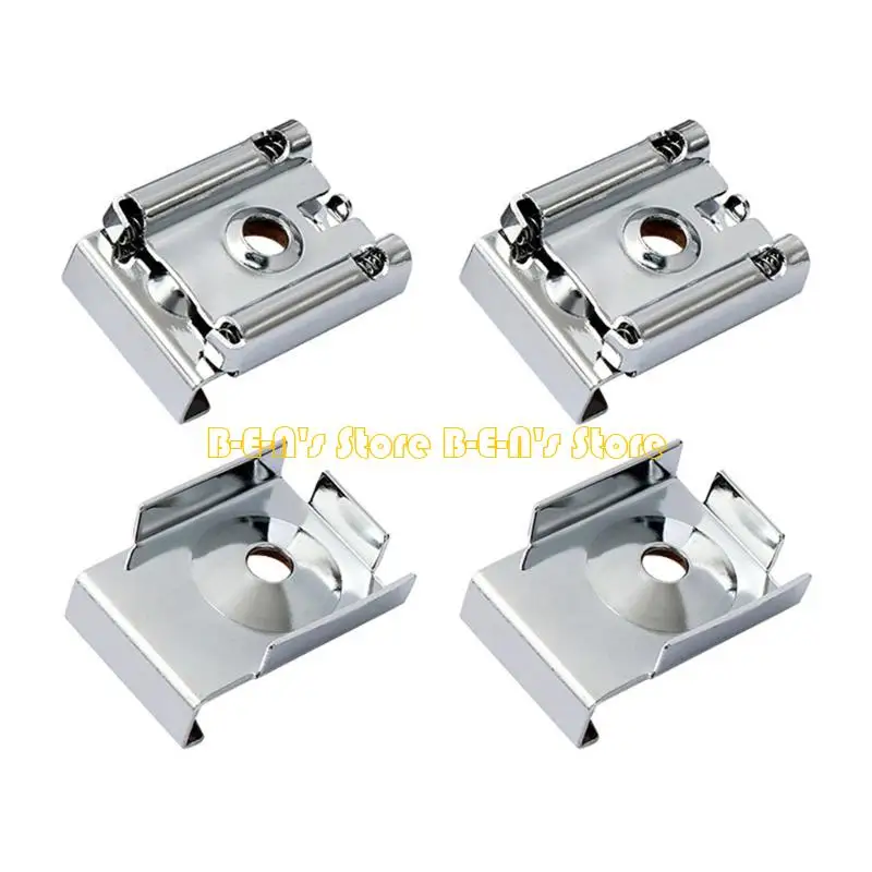 Y1AD 4pcs Universal Glass Holder Clamp Metal Mirror Brackets Adjustable Spring Design Fit 4-6mm Thickness Glass