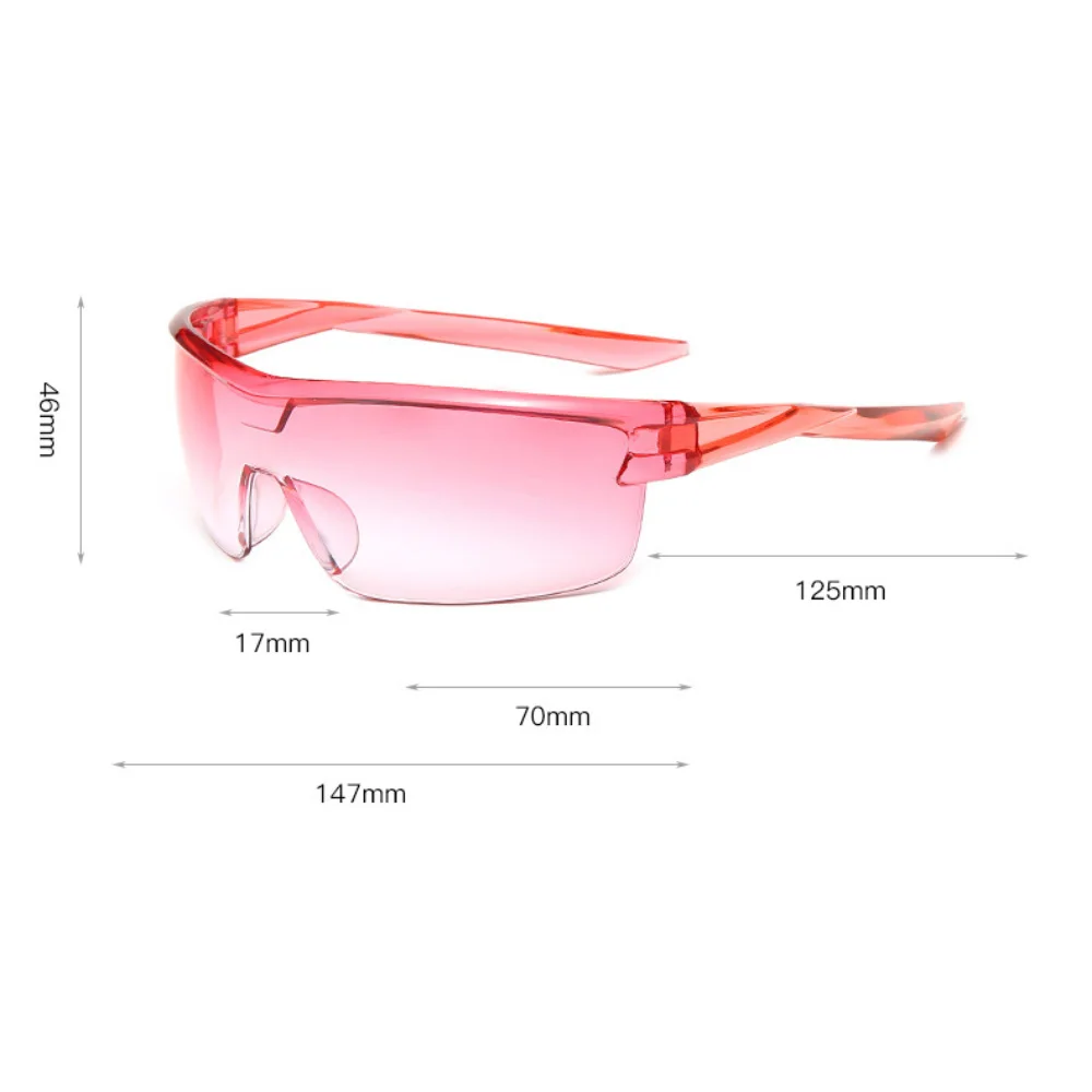 نظارات شمسية رياضية للنساء ملفوفة حول Y2K نظارات شمسية قطعة واحدة بدون إطار نظارات عصرية 2000 ظلال UV400 للرجال 2025