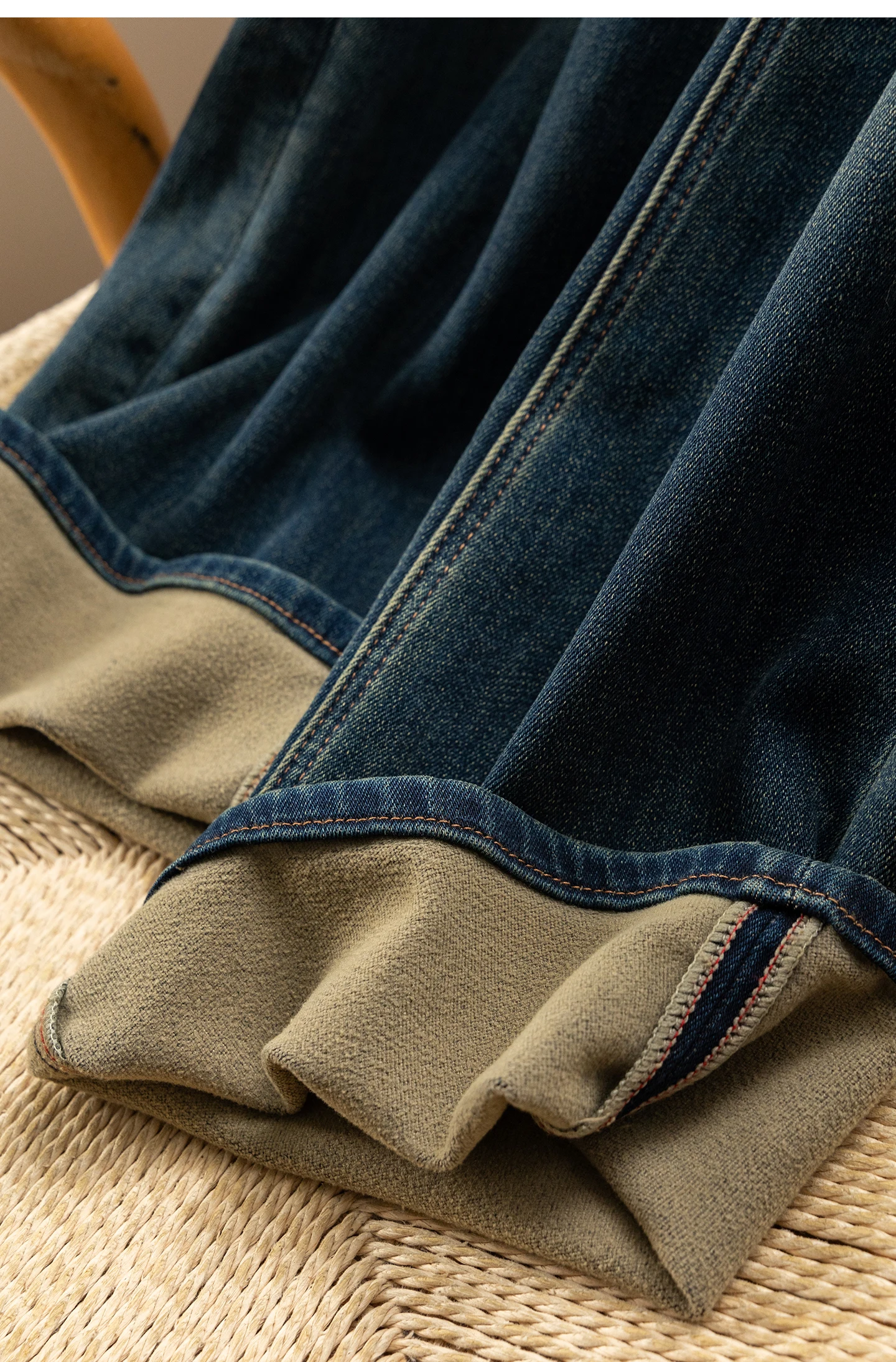 جينز مستقيم مخملي مصقول عالي الخصر للنساء 03J0 بنطلونات Rayas Mujer Blanco Y Negro #5