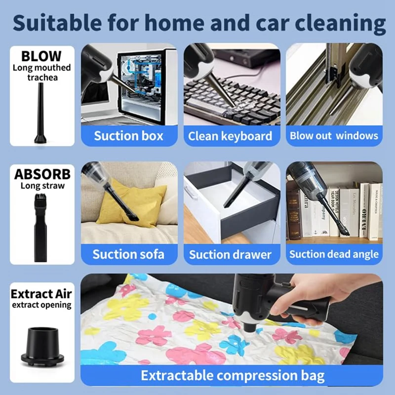 Handheld Vacuums Cleaner Car Vacuum Cordless Powerful,12000Pa Super Suction, Hand Cleaners Brushless Vacuums,Dust Buster