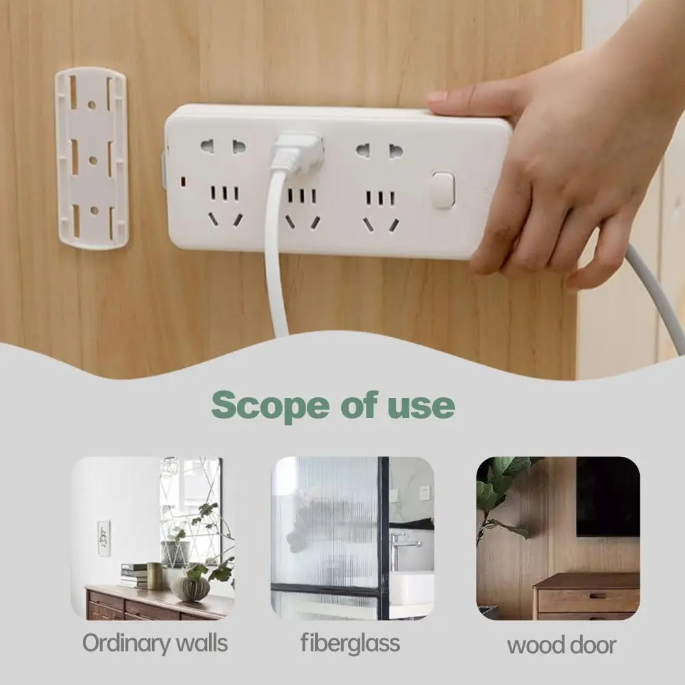 Power Strip Holder Self-Adhesive Desktop Socket Fixer Adhesive Punch-Free Socket Holder Cable Management Desktop Socket Fixer image 4