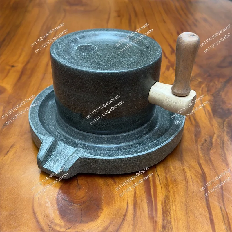 Bluestone small tea mill, Song Dynasty tea stone mill, hand-milled tea ware, matcha stone mill