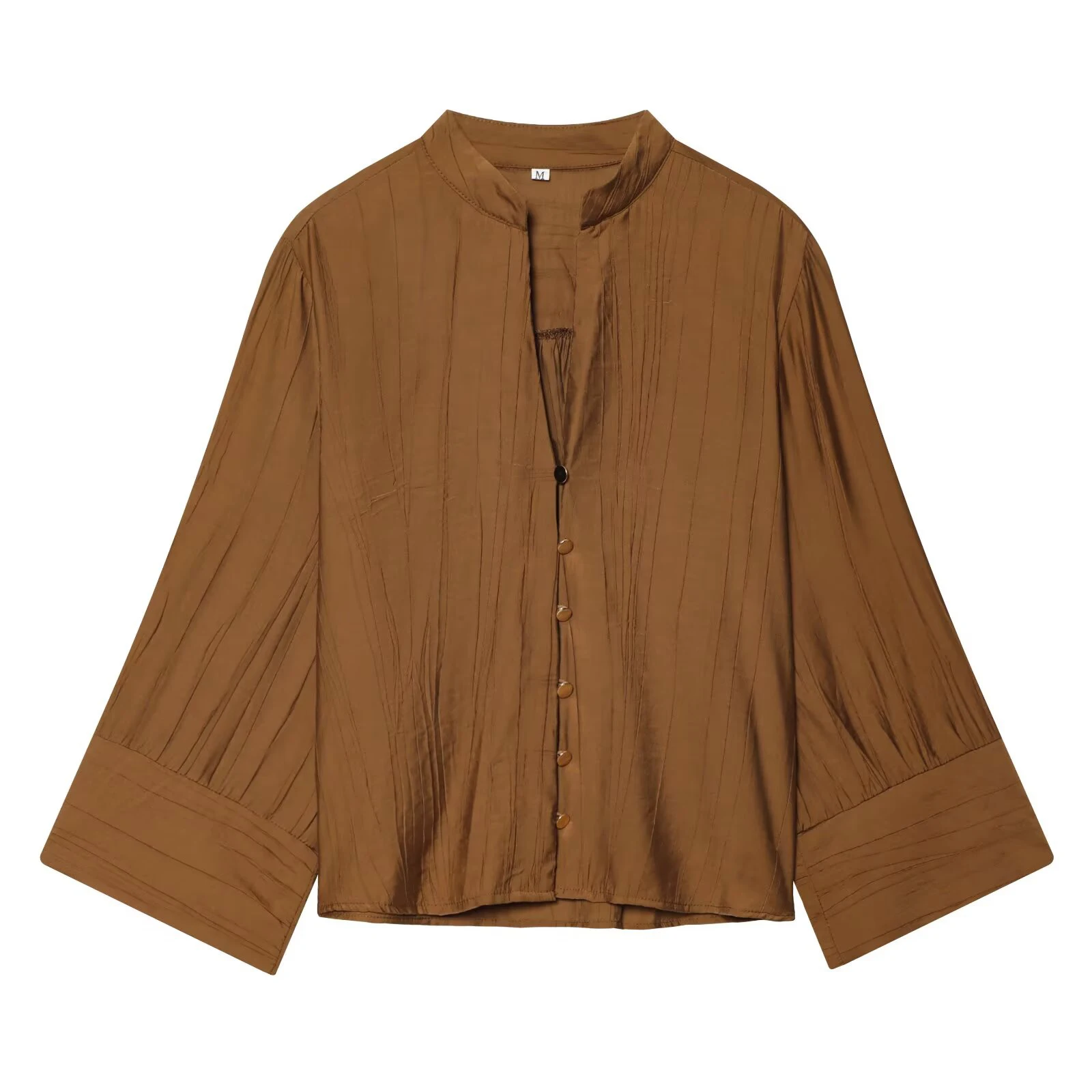 Herfstnieuw los en eenvoudig damesshirt met V-hals en lange mouwen, elastische taille en broek met wijde pijpen