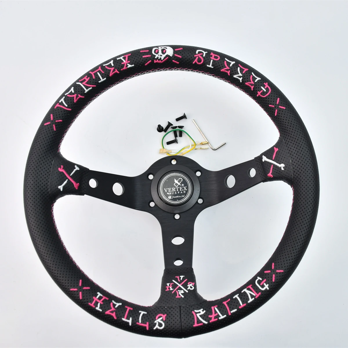 

Vertex 320mm JDM Style Steering Wheel with Embroidery 70mm Deep Game Simulation Wheel