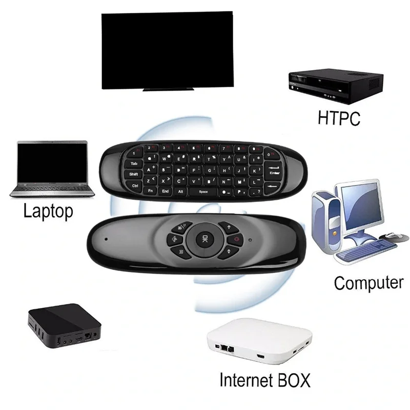 

【Buy It-Now!】3X 2.4G Air Mouse Wireless Keyboard Remote Control For Android TV Box Computer English Version 6 Axes Gyroscope
