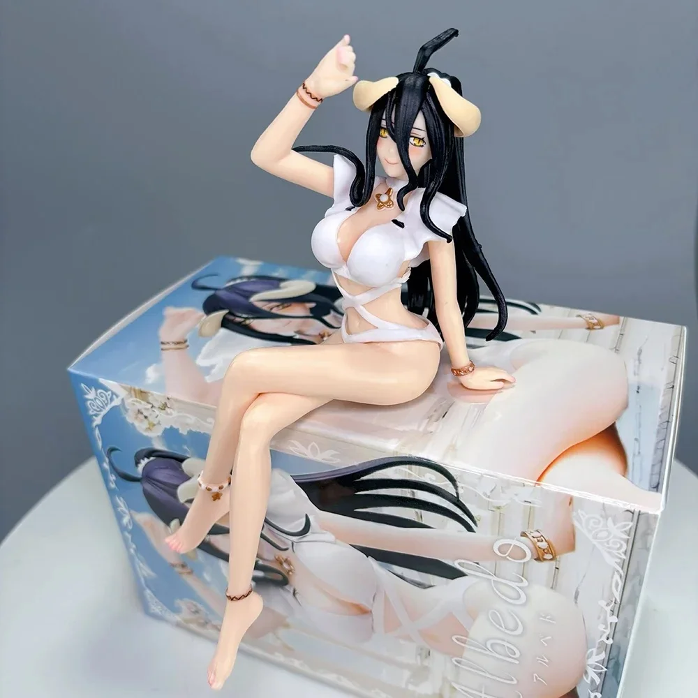 Figura de Anime de Albedo de Overlord de 16 cm, Traje de Baño Blanco, Colección de Modelos, Adornos, Figura de Acción, Modelo de PVC Coleccionable