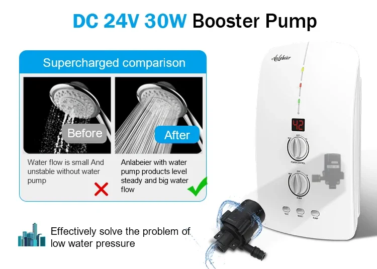 Imagem -02 - Aquecedor de Água Elétrico Instantâneo Tankless do Chuveiro do Banheiro 5500w 220v 50hz com Bomba