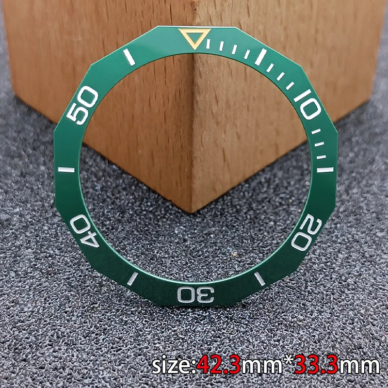 Tilted Cerâmica Bezel Insert Case, Prismatic Watch Parts, acessórios de alta qualidade, 42,3 milímetros * 33,3 milímetros