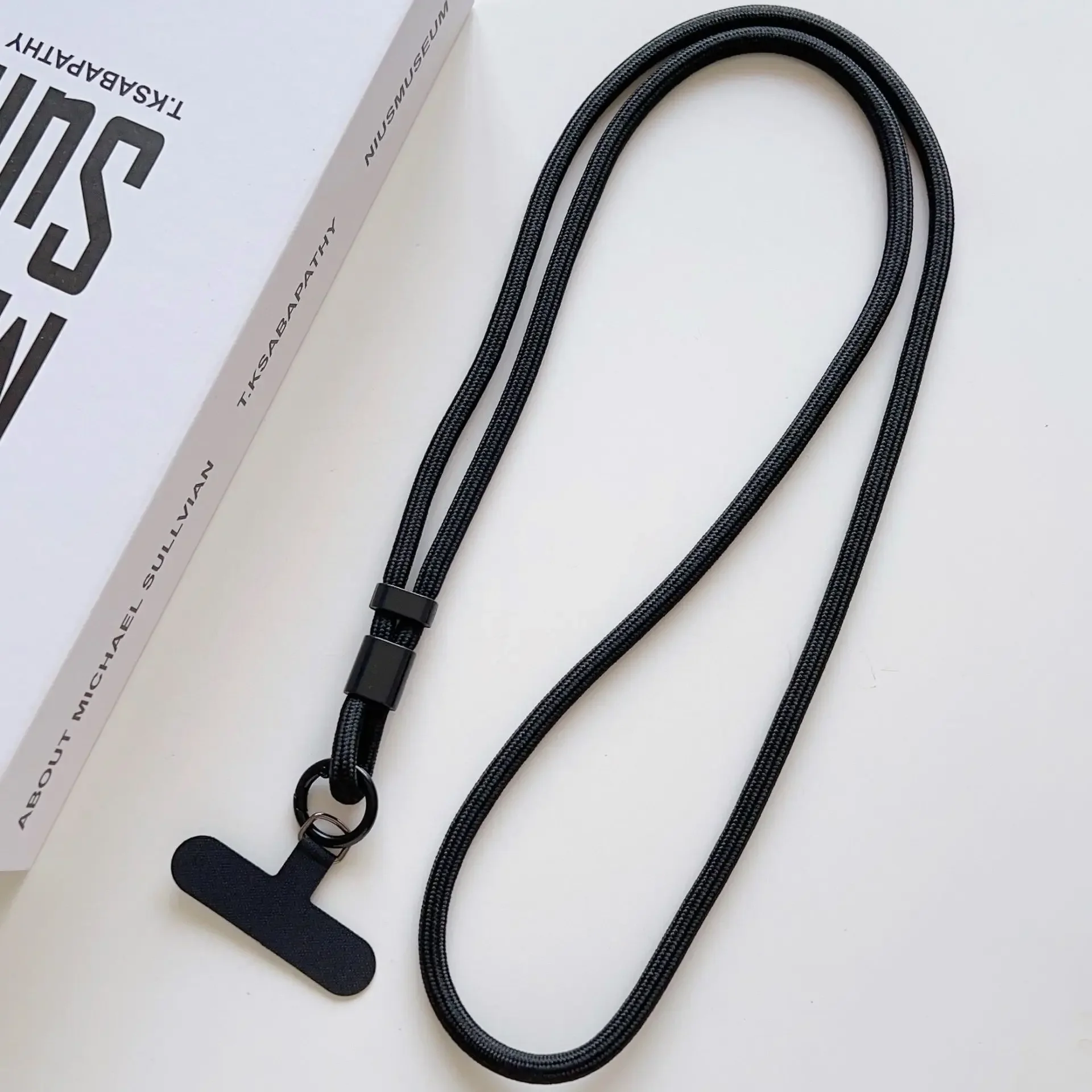Personalisierbares, trendiges Handy-Lanyard in Uni-Farbe, diagonal tragbar, langer Schultergurt, Seil-Halskette, universell, 60cmx2