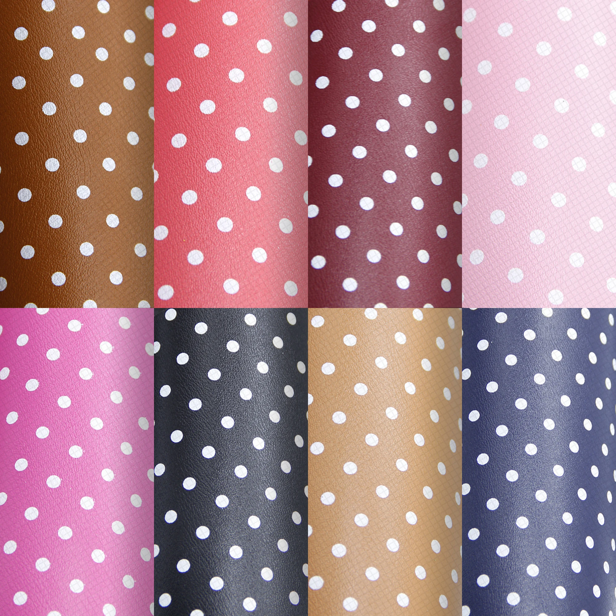 20*33cm Solid Color Faux Leather Sheets Dots Synthetic Leather For Bow DIY Hair Bow Bag Shoes Crafts,1Yc5712
