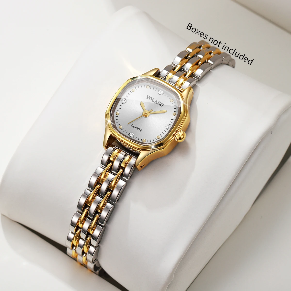 Elegant Square Women Quartz Watch Fashion Rhinestone Small Golden Bracelet Strap Wristwatches Relogio FemininoWithout Box