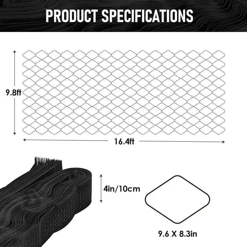 Stabilisateur de gravier à grille au sol, cellule géo 4 pouces de profondeur 9.8x16.4 pieds, matériau HDPE Durable, cellule géocellère polyvalente, grande capacité de charge