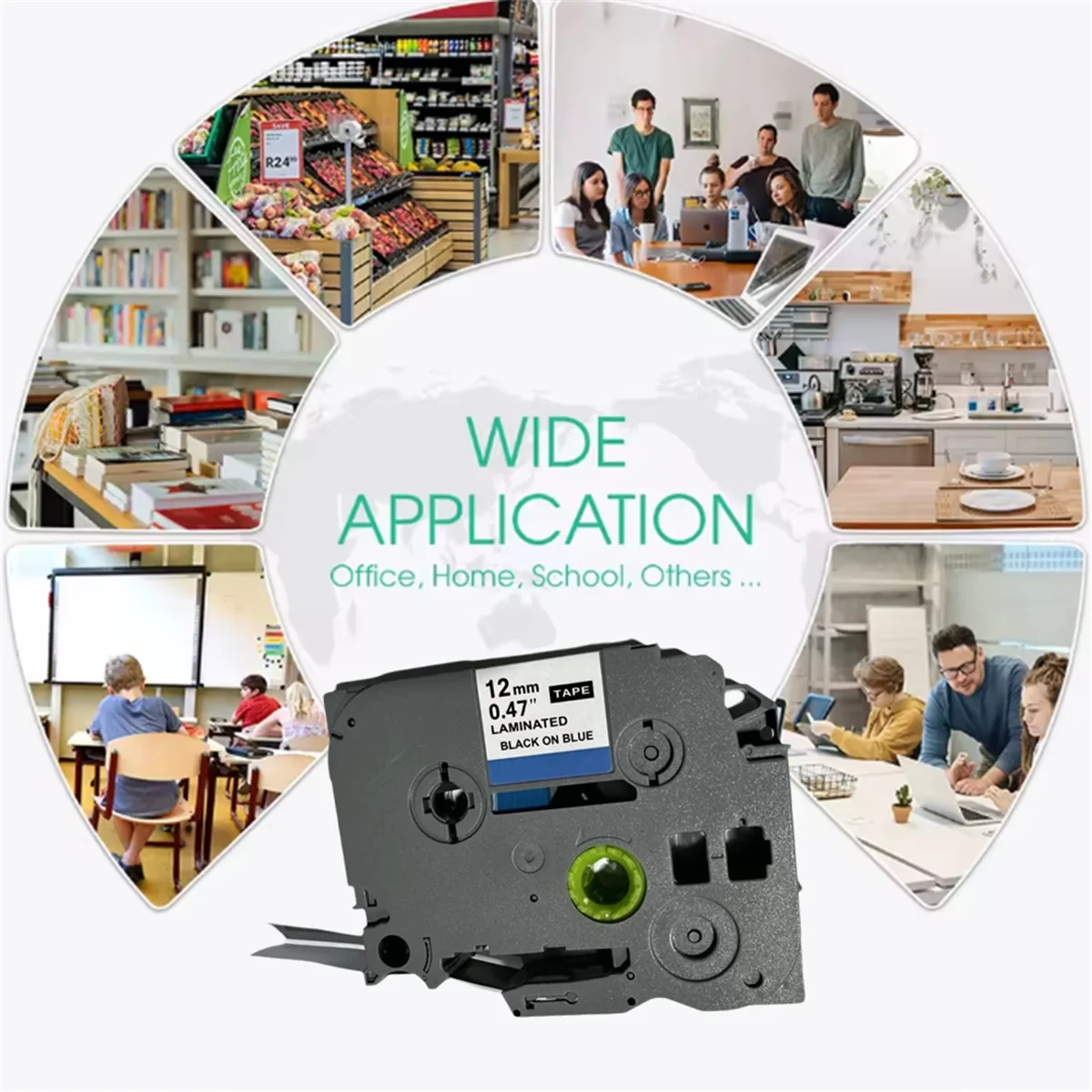 ABGV 10 قطعة 12 مللي متر TZe231 متوافق مع P-Touch TZe221 TZe211 TZe-شريط تصفيح أبيض 5 ألوان مختلطة