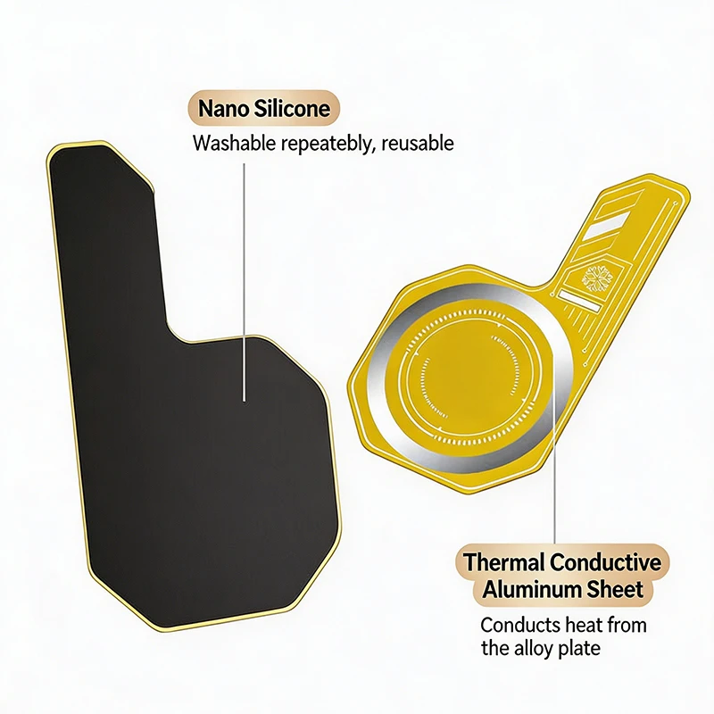 1PC Superconducting Cooling Heat Sink Plate Nano Silicone Magnetic Pad for Mobile Phone Semiconductor Cooler Expand Heat
