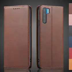 Magnetic attraction Leather Case for OPPO Reno 3 Global / OPPO A91 F15 Holster Flip Cover Case Wallet Phone Bags Fundas Coque