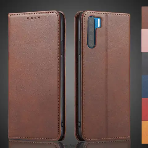 Magnetic attraction Leather Case for OPPO Reno 3 Global / OPPO A91 F15 Holster Flip Cover Case Wallet Phone Bags Fundas Coque