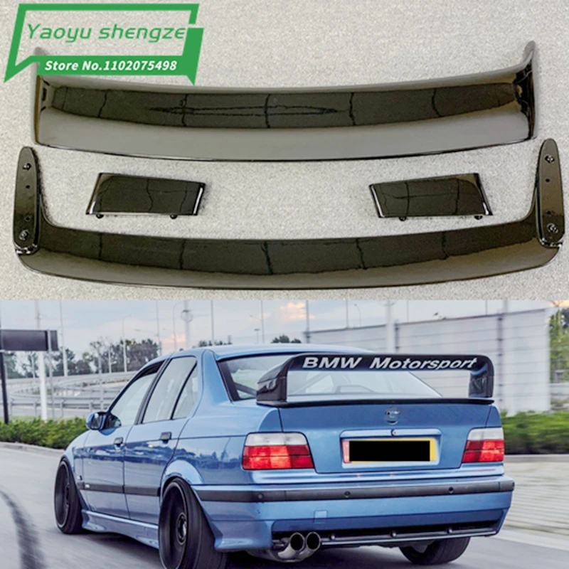 For BMW E36 M3 spoiler 1990-2000 BMW M3 series spoiler with light ABS plastic materail unpainted spoiler for BMW E36 M3 Spoiler