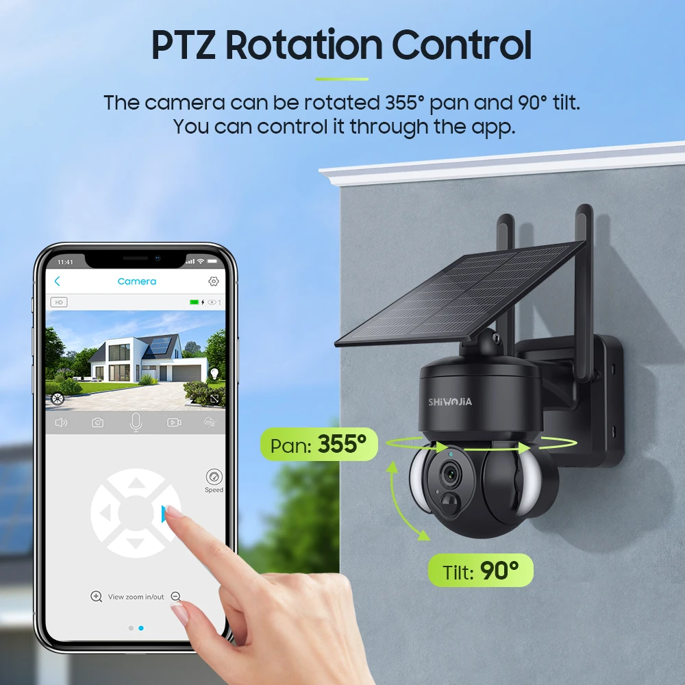 Imagem -06 - Shiwojia Mini Câmera Solar 4g Wifi Ptz 3mp 4x Zoom Ip66 Cctv de Segurança ao ar Livre sem Fio da Bateria Vídeo Maneira Falar Vigilância