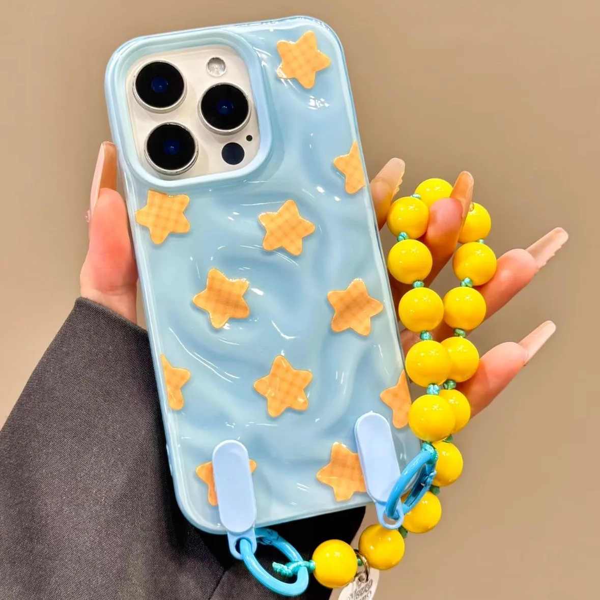 Coreano ins meteorito treliça estrela caso de telefone para iphone 17 16 15 14 13 12 11 pro max plus xsmax xr linda pulseira silione capa