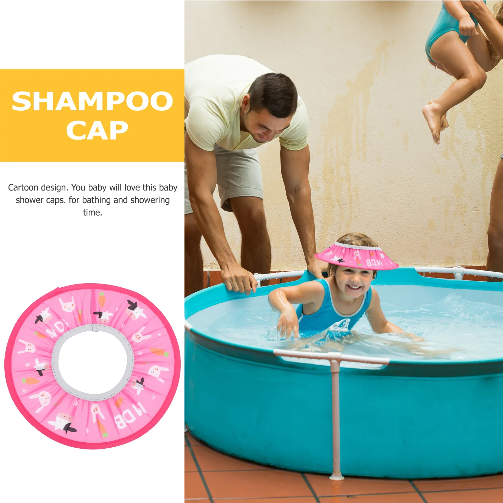 

1Pcs Baby Bath Visor Adjustable Baby Shampoo Cap Kids Hair Washing Shield Shower Caps Waterproof Children Shower Hat