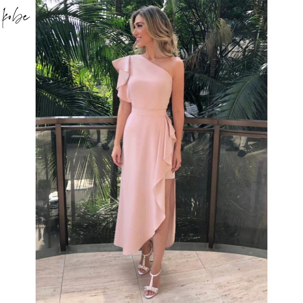 

Kobe One Shoulder Asymmetrical Ankle-Length Prom Dresses Sleeveless Customized فساتين سهرات Column vestido de gala noche mujer