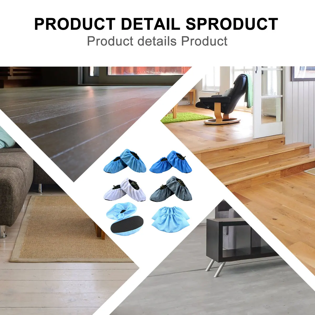 

6 Pairs Anti Static Shoe Cover Reusable Non Slip Thick Protective Floor Pads for Shoes Lab Salon Workshop Dustproof Foot Cover