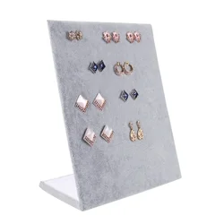 Gray Velvet Jewelry Earring Display Earrings Storage Board Ear Stud Showcase Rack Case Earring Organizer