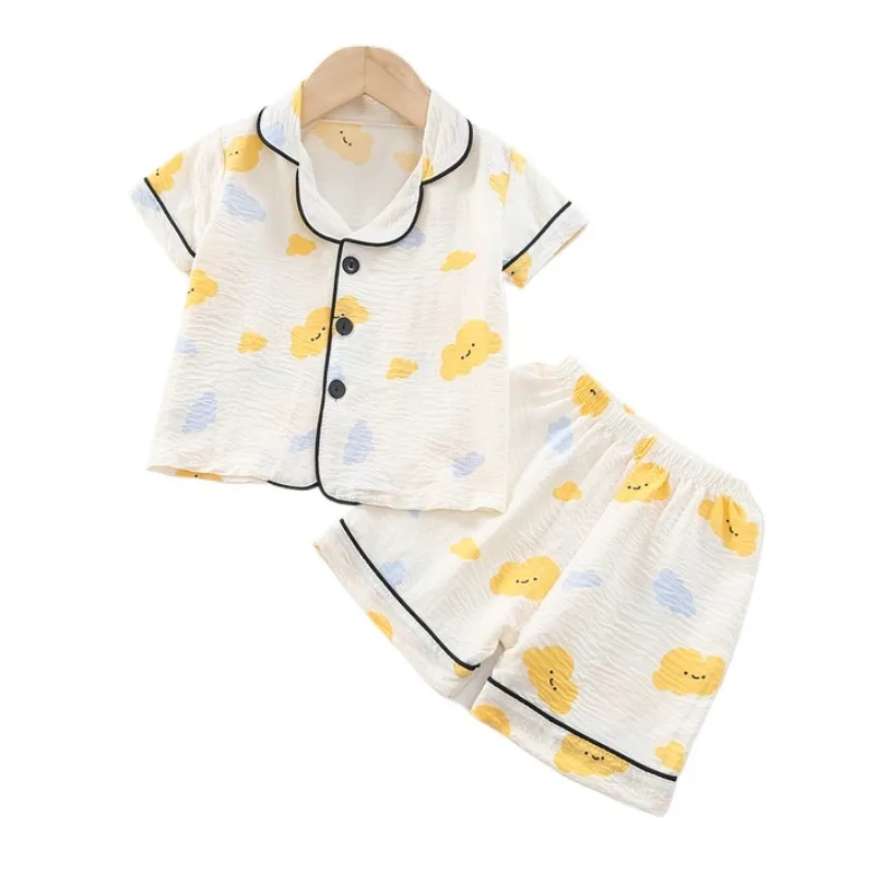 New Summer Baby Girls Clothes Suit Children Sleepwear Shirt Shorts 2Pcs/Sets Kids Pajamas Infant Boys Clothing Toddler Costume