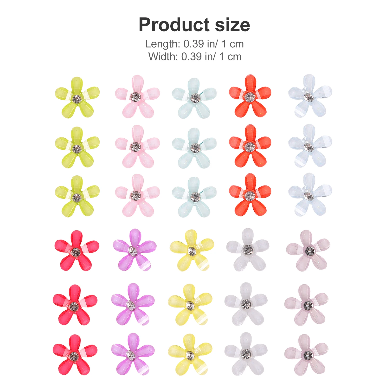 

100pcs Five Petal Flower Hair Accessories Resin DIY Material Wedding Decorations Craft Supplies Jewelry Parts