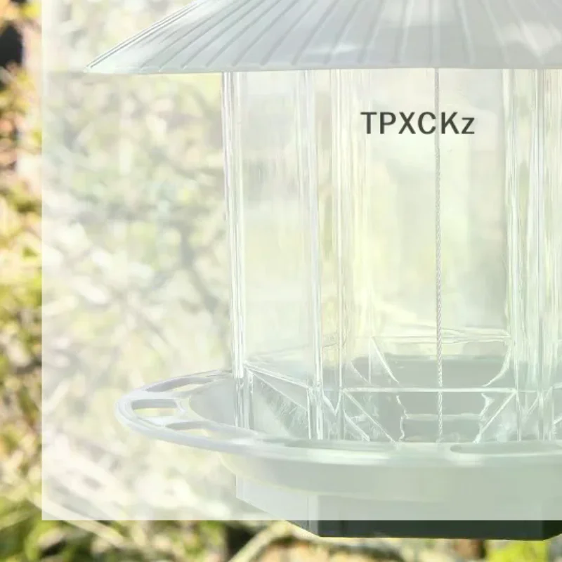 /TPz/Garden Gazebo Hanging  Bird Feeder Outdoor Container With Hang Rope Pet Birds Feeding House Type Bird Feeder Waterproof