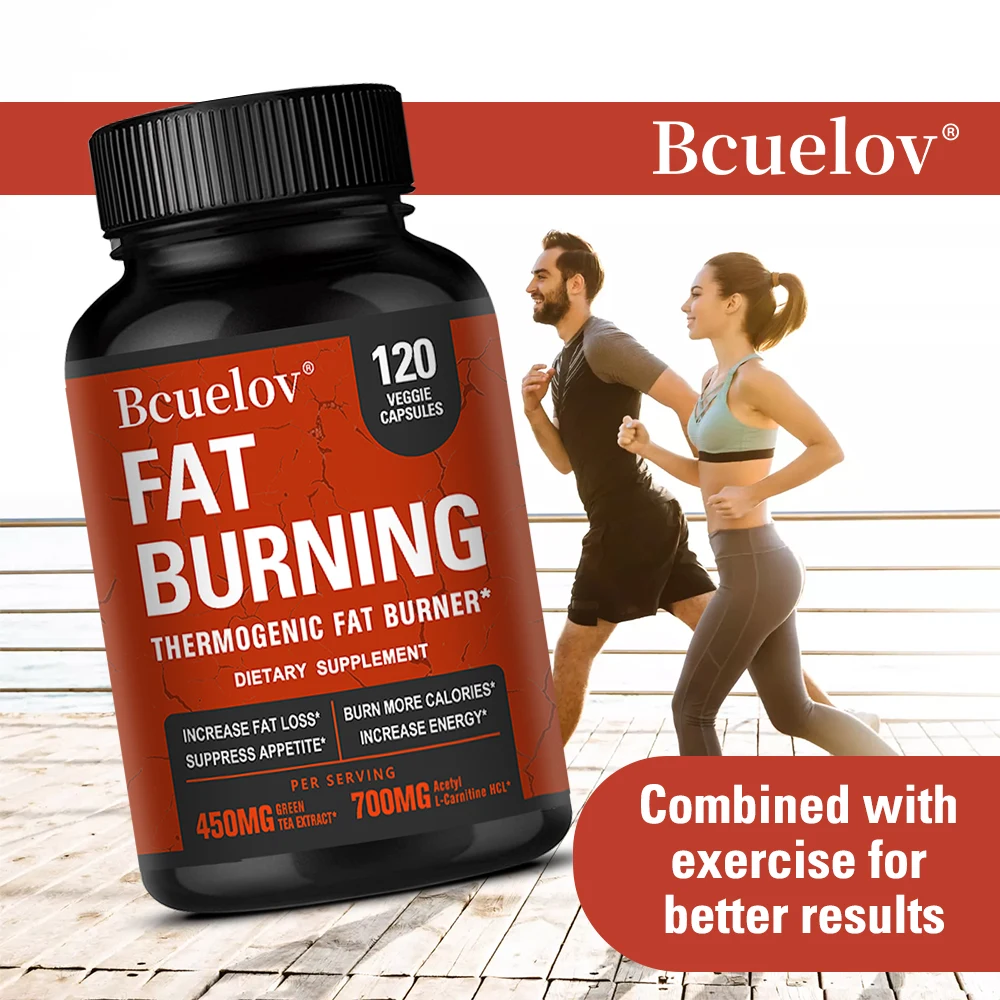 Acetyl-L-Carnitine, Green Tea Extract and Caffeine, Support Fat Burning, Metabolism, Improve Mood, 30/60/120 Capsules