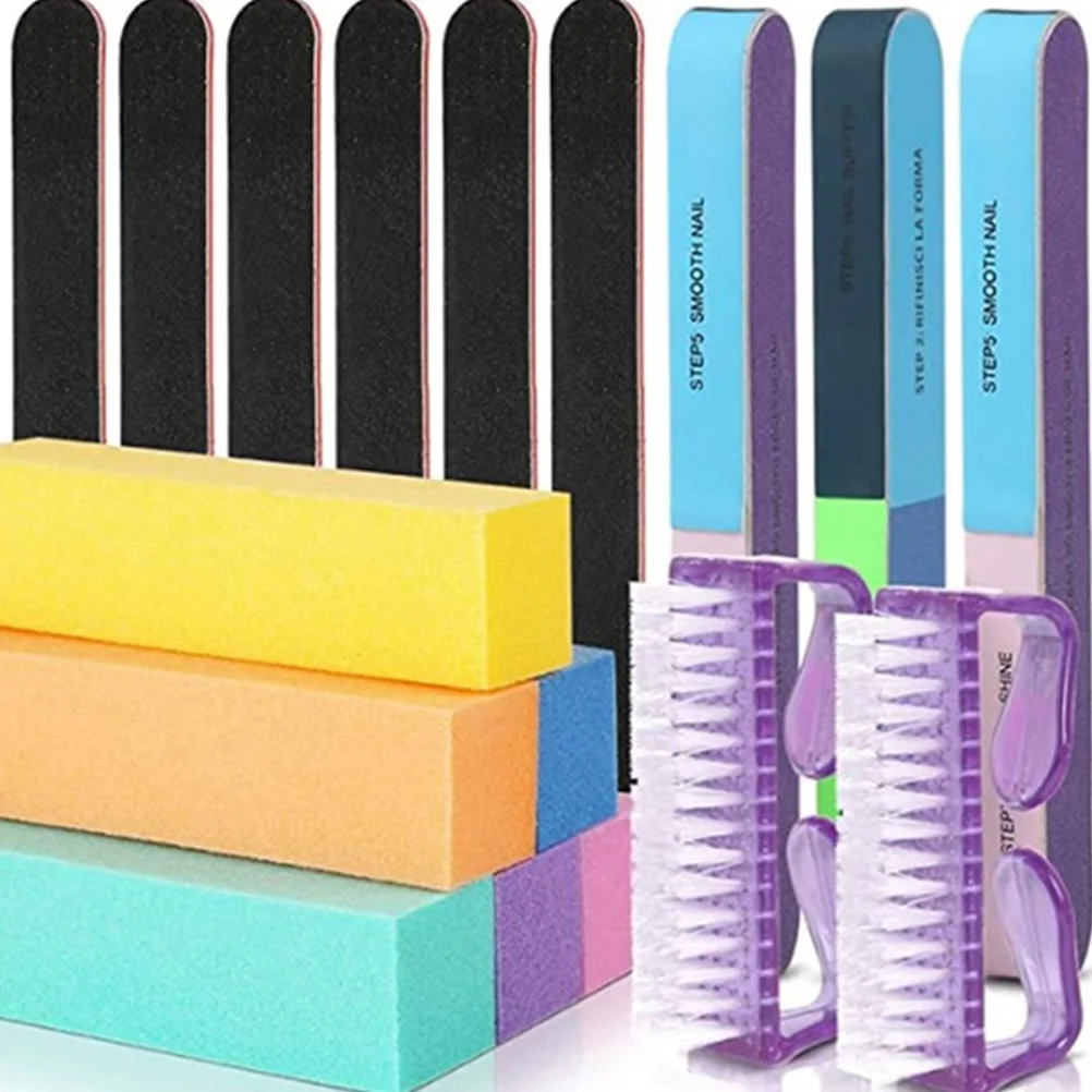 

1Set Nail Files Polishing Buffers Durable Mini Nail Brush Manicure Pedicure Tool for Nails Before Uv Gel Acrylic Enhancement