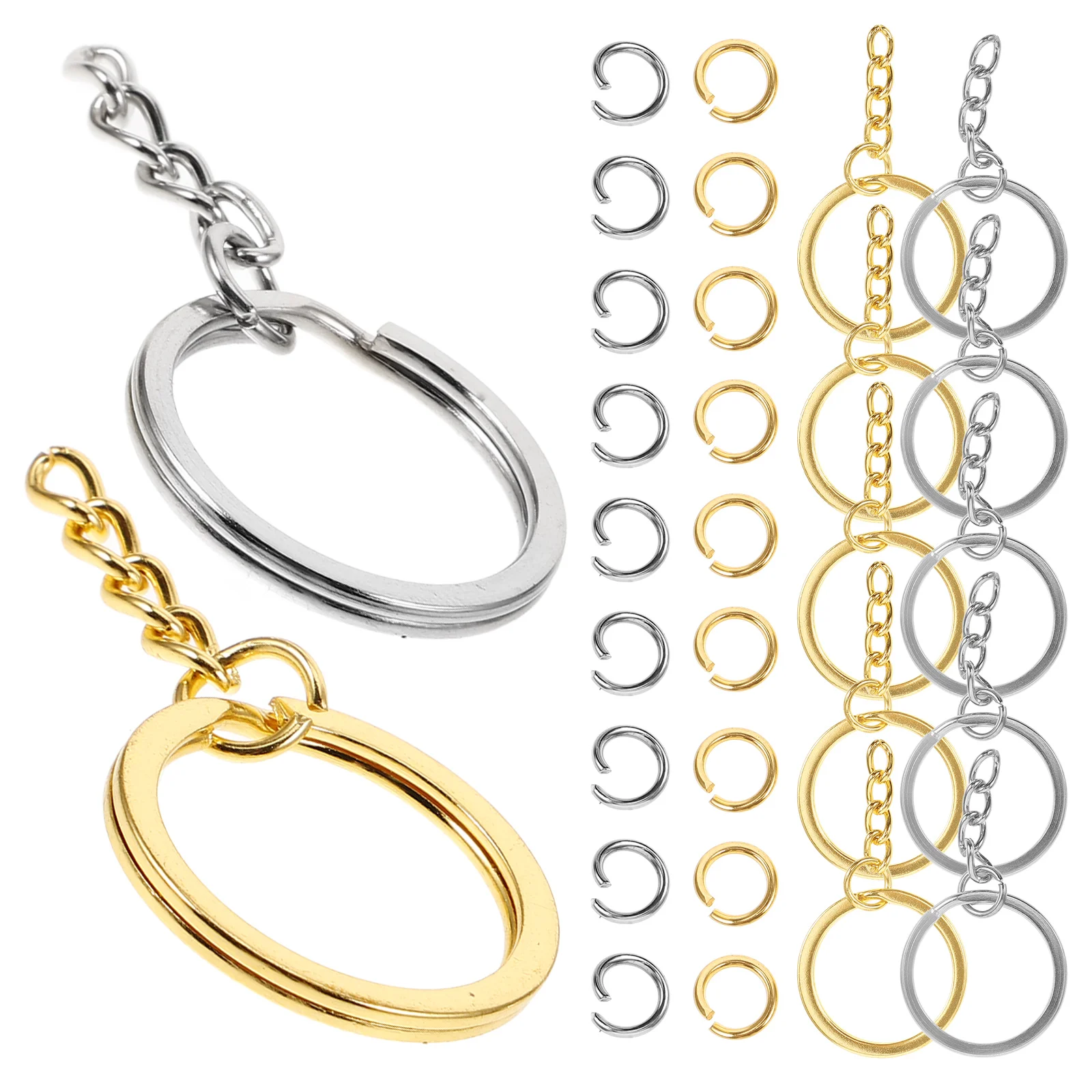 

50pcs Durable Metal Key Ring Chains Decorative Bag Accessories Diy Craft Jewelry Making Supplies Keychain Holder For
