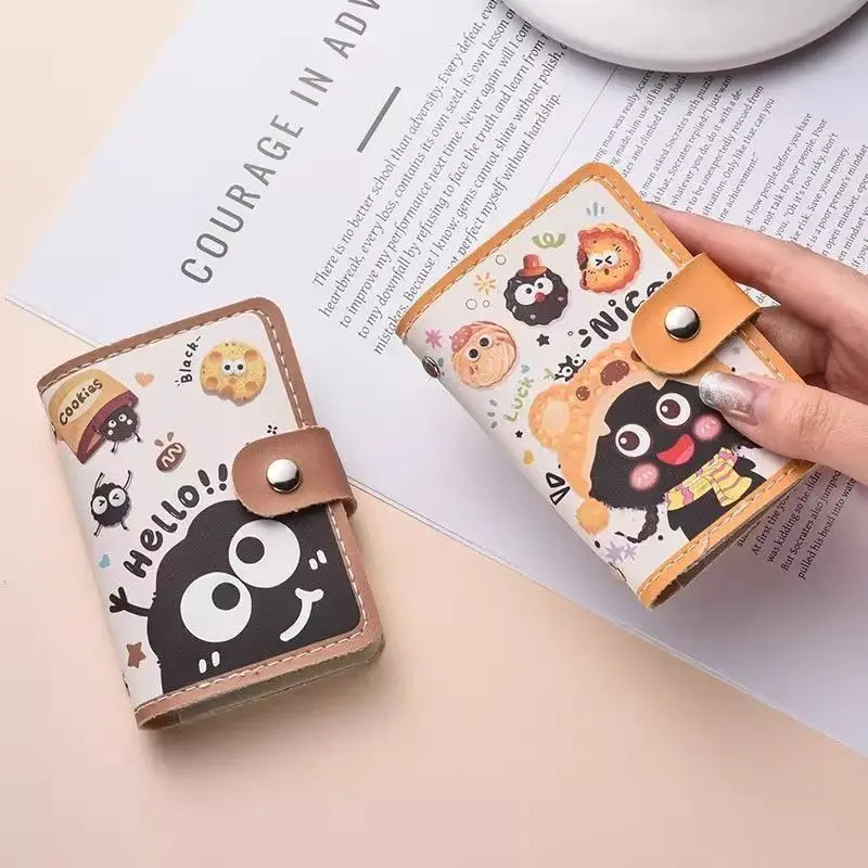 Paquete de tarjetas de pequeño monstruo lindo de dibujos animados para mujer, elegante tarjetero de gran capacidad, ranura para tarjeta de identificación, billetera para tarjetas Popular