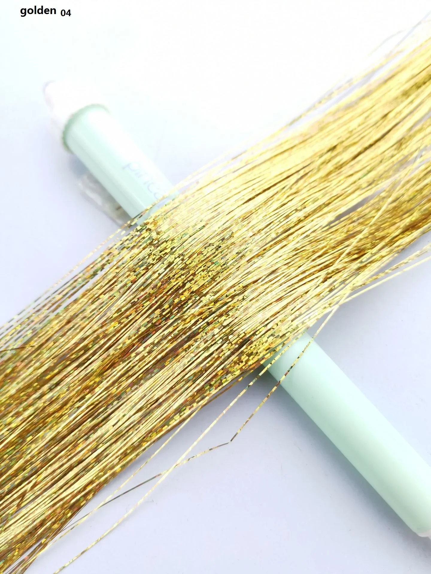 150 Stränge Bunter Glitzer-Haarverlängerungen, 100 cm Lang, Holografische Haaraccessoires für Partys und Veranstaltungen – Detail 6