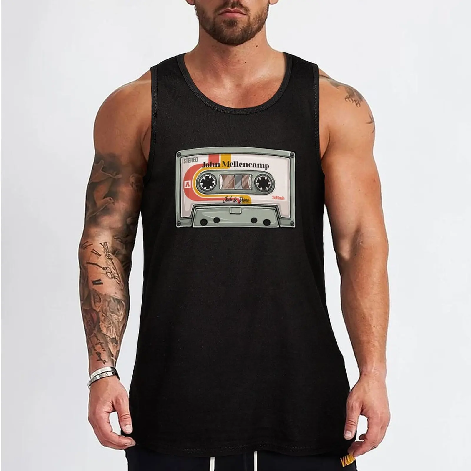 John Cougar Diane Jack - Retro Casette Music 80s Style Tank Top men clothings Sleeveless top Men's clothes Men's fitness t-shirt