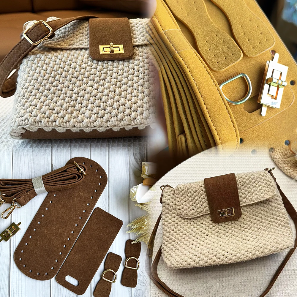 Handmade Leather Bag Strap Handbag Woven Set High Quality Bag Bottoms With Hardware Accessories for DIY Shoulder Handbag