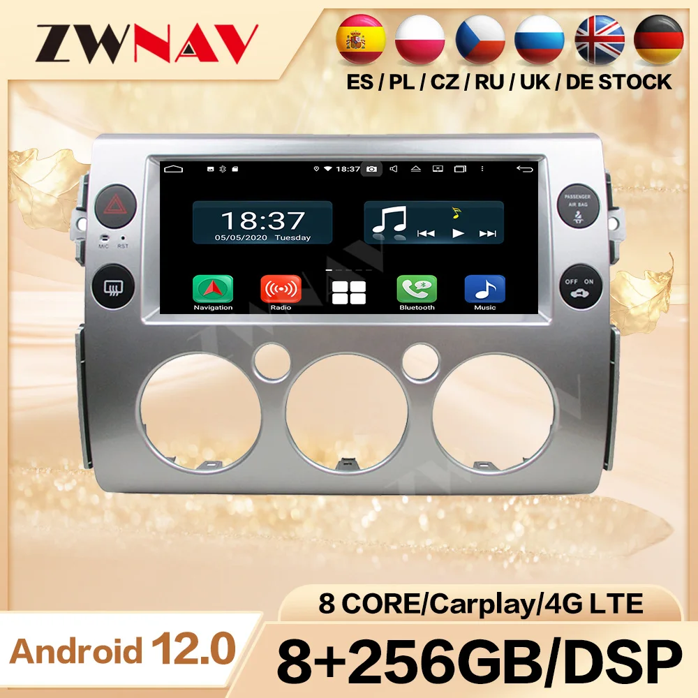 2 din Android 12.0 screen Car Multimedia player For Toyota FJ Cruiser 2007-2018 video Radio Audio GPS navi head unit auto stereo