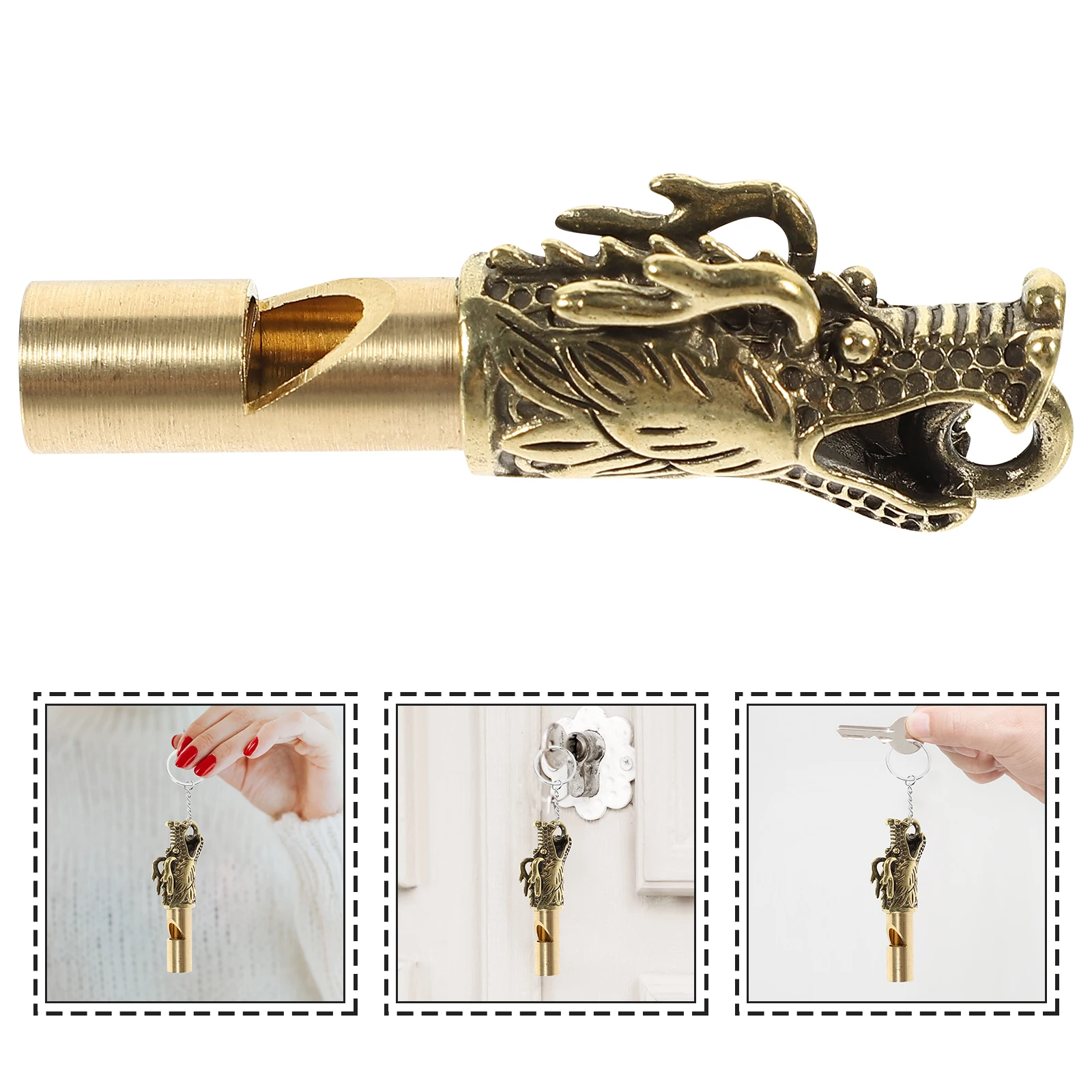 4 قطعة رئيس الحيوان النحاس صافرة بصوت عال الطوارئ بقاء في الهواء الطلق المحمولة التخييم التنزه المفاتيح صافرة في الهواء الطلق ملحق