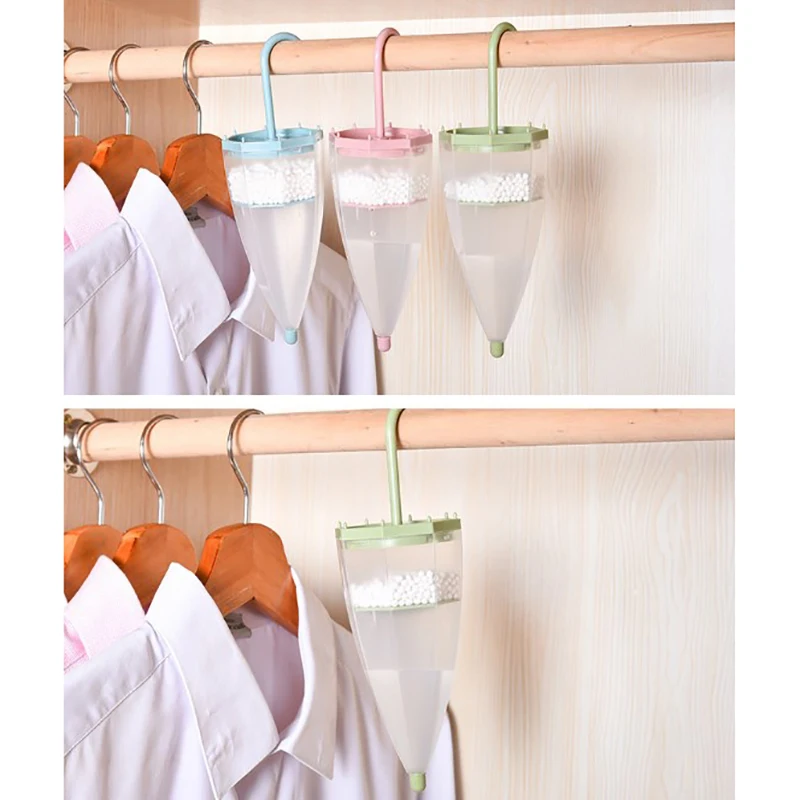 Hanging Umbrella Wardrobe Moisture Absorber Reusable Moisture-proof Dehumidification Box For Wardrobe Closet Laundry Rooms