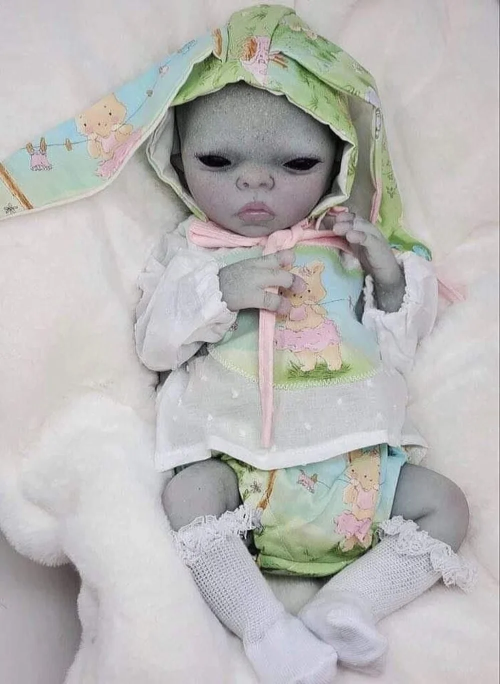 15Inch Unfinished Reborn Doll Kit Imani Alien Baby Premie Size Levensechte Soft Touch Ongeverfd Doll Onderdelen Met Doek Lichaam