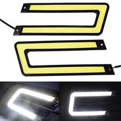 U Shape Car COB LED Light Auto DC 12V Bright LED External Light Car Styling DRL Daytime Running Light for Car Driving Fog Lamp